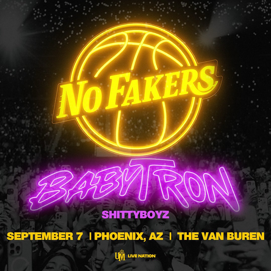 Universatile's tweet image. Babytron ‘No Fakers Tour’ w/ ShittyBoyz
September 7 at The Van Buren. Tickets On-Sale tomorrow at 12pm 

ticketmaster.com/event/190062C3…
