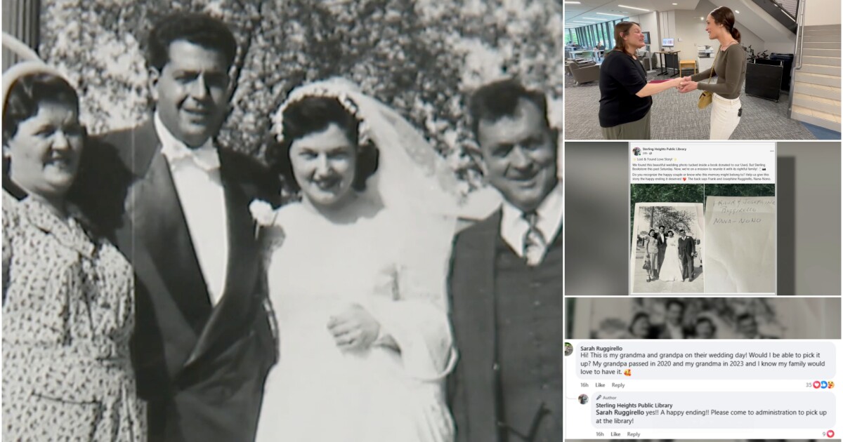 Sarah Ruggirello commented on the Facebook post by the Sterling Heights library, essentially saying “I do" to recognizing her grandfather and grandmother. They married on Sept. 26, 1953 in Detroit. fox17online.com/news/local-new…