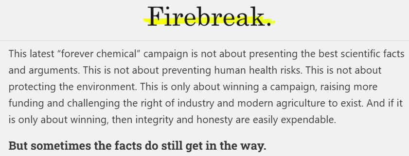 The #PFAS forever chemical campaign on #TFA isn't about protecting health or the environment, it's about winning, funding and hitting industry.
It's a choice between truth and integrity or destroying public trust, increasing funding, amplifying fear
<a href="/zaruk/">The Risk-Monger</a>
thefirebreak.org/p/inside-the-p…