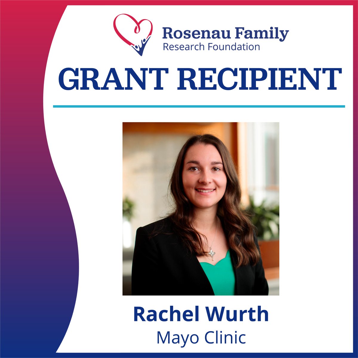 Congratulations to Mayo Clinic Graduate School of Biomedical Sciences predoctoral candidate Rachel Wurth for receiving a $112,718 grant from Rosenau Family Research Foundation! 

You can read the entire press release here: newsnetwork.mayoclinic.org/discussion/stu…