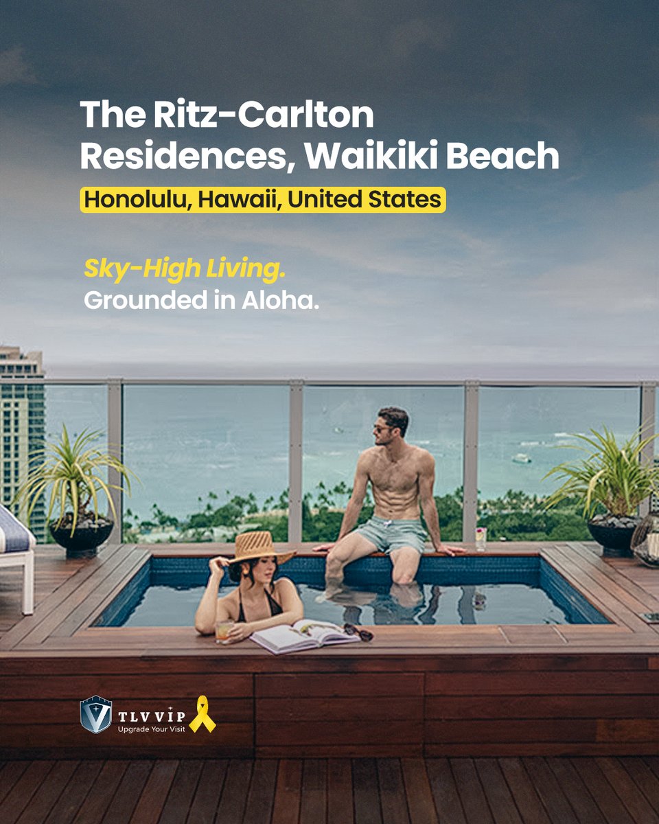 TLVVIP's tweet photo. Discover unparalleled luxury at The Ritz-Carlton Residences, Waikiki Beach, where stunning ocean views meet world-class service. 

Experience spacious, contemporary living with gourmet kitchens, an island-inspired spa, and Waikiki’s highest infinity pool. 

#waikikibeach https://t.co/lwZEMBWshm