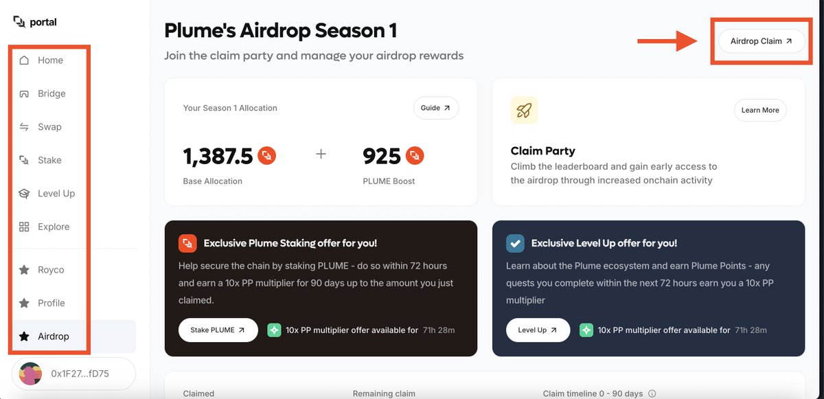 🪂 Plume Airdrop Season 1 &amp; 2 มาแล้ว เคลมไว ได้เพิ่ม 🎉 ใครใช้ยิ่งได้เยอะครับ 🚀 

<a href="/plumenetwork/">Plume - RWAfi Chain</a> Genesis เปิดตัวแล้วครับ พร้อมแจก $PLUME ให้กับชาว Goon ที่ร่วมกันสร้าง RWAfi ตั้งแต่ Testnet จน Mainnet ✨ 
.
Claim 20% : claim.plume.org 
.
📌 สรุป Airdrop Season 1 
.
✅