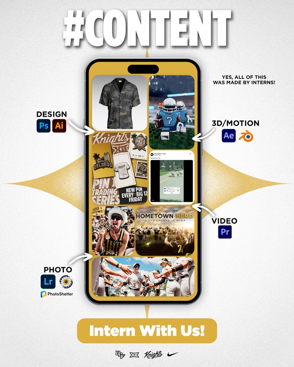 UCF Knights 🌴 (@ucfknights) on Twitter photo Photo, Video, Design, 3D and Motion with <a href="/UCF_Content/">UCF #Content</a> 📸🎥💻
Apply here: ucfknights.com/ucfaa-internsh… Photo, Video, Design, 3D and Motion with <a href="/UCF_Content/">UCF #Content</a> 📸🎥💻
Apply here: ucfknights.com/ucfaa-internsh…