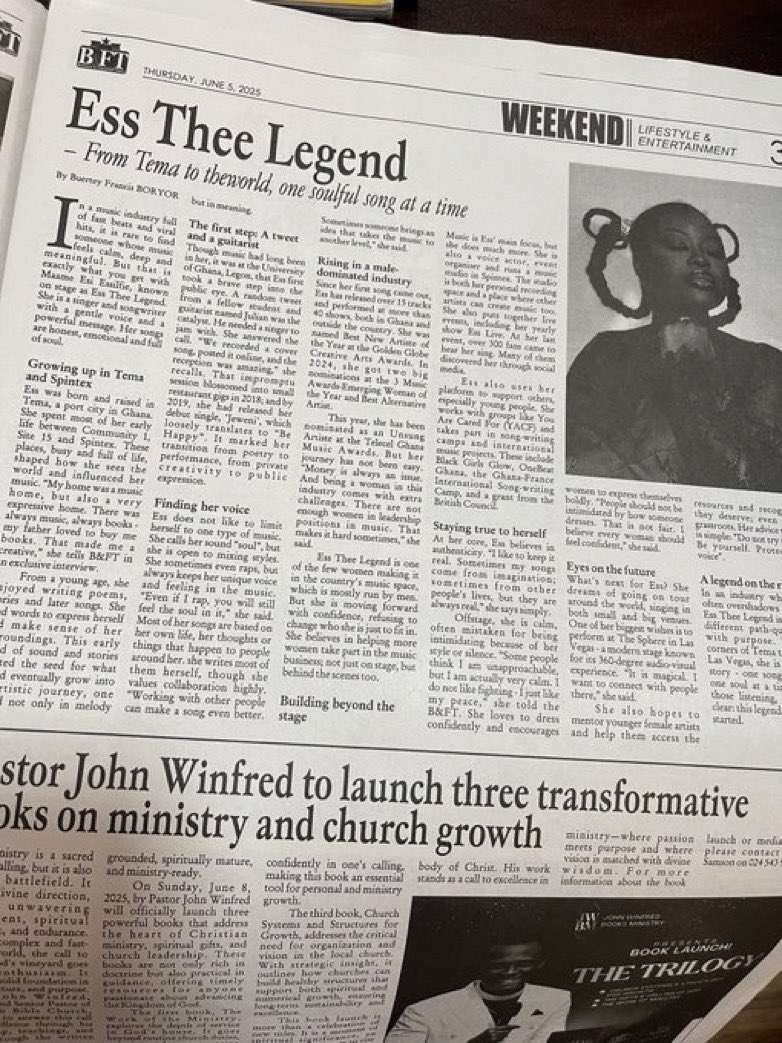 ᴇꜱꜱ ᴛʜᴇᴇ ʟᴇɢᴇɴᴅ 🍷 (@esstheelegend) on Twitter photo Super honored to be featured in <a href="/bftghana/">Business & Financial Times</a> ⭐️🫶🏾Grateful for the chance to share my story, the journey so far &where we’re headed. Ghana to the world, always!🇬🇭 Super honored to be featured in <a href="/bftghana/">Business & Financial Times</a> ⭐️🫶🏾Grateful for the chance to share my story, the journey so far &where we’re headed. Ghana to the world, always!🇬🇭