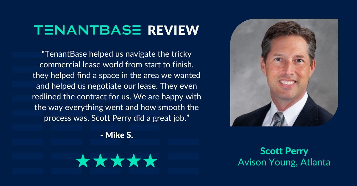 Commercial leasing can be tricky — but not when you’re working with someone like Scott Perry. From finding the right space to reviewing lease terms, this Atlanta client had support every step of the way. A smooth process from start to finish. Great work, Scott!