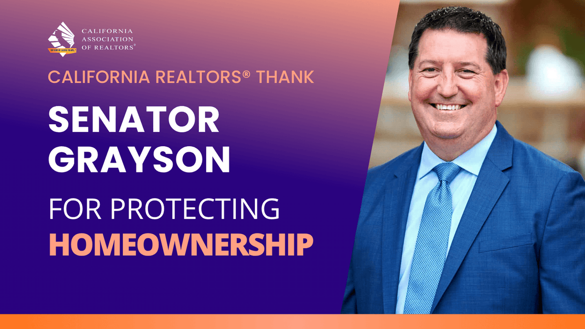 C.A.R. Gov Affairs (@cargovaffairs) on Twitter photo .<a href="/CAREALTORS/">CA ASSN OF REALTORS®</a> thank <a href="/TimGraysonCA/">Senator Tim Grayson</a> for protecting homeownership by voting NO on SB 677. .<a href="/CAREALTORS/">CA ASSN OF REALTORS®</a> thank <a href="/TimGraysonCA/">Senator Tim Grayson</a> for protecting homeownership by voting NO on SB 677.