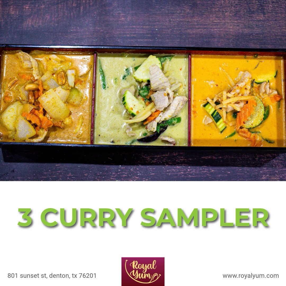 decision fatigue? grab the 3 curry sample 🍛🍛🍛 more flavor, less thinking.

📍 801 sunset st, denton
 ☎️ (940) 208-0820

#royalyum #currylove #thaifoodfix #dentonfoodie