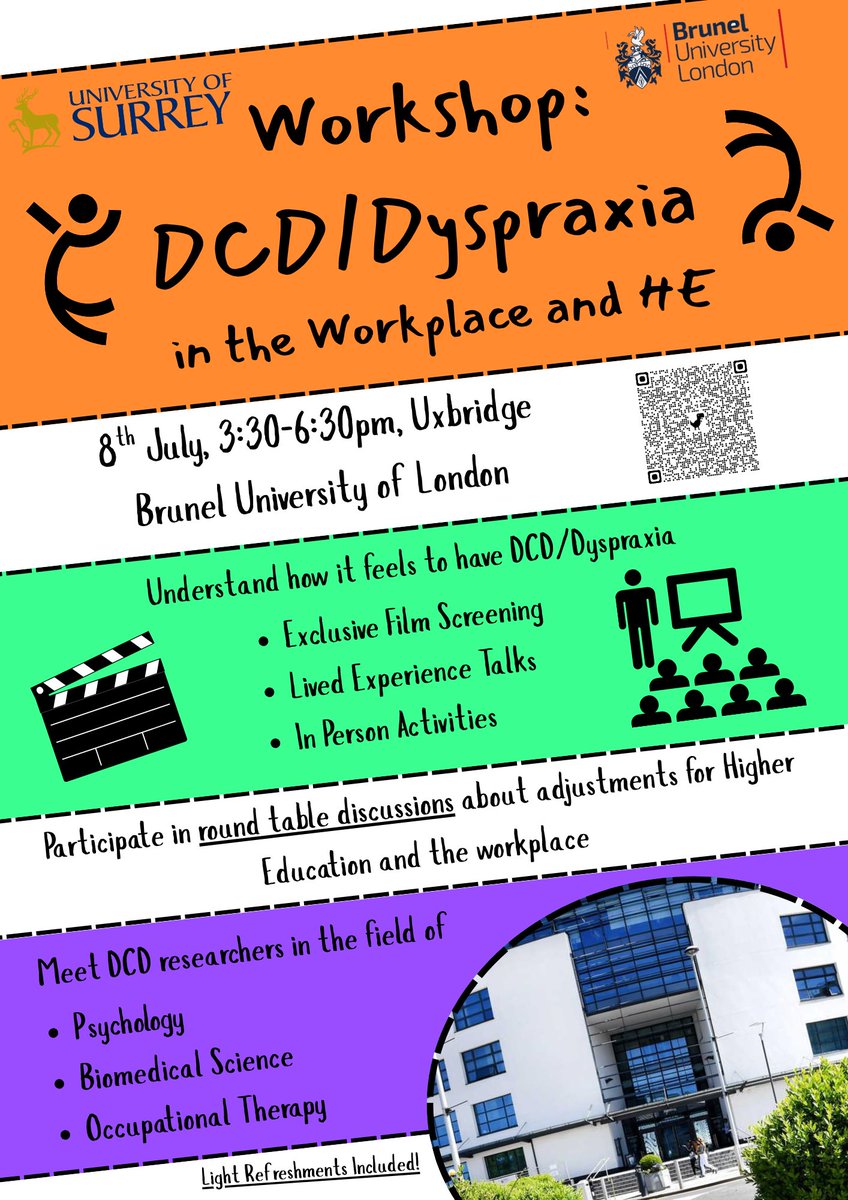 🧠 Understanding #Dyspraxia: Insights for Employers &amp; Educators
📍 Brunel University London
🗓 8 July | 3:30–6:30 PM
🎟️ Free event – register: shorturl.at/0RqJT

Join us for research insights, personal stories &amp; the premiere of Dys is Me 🎬
