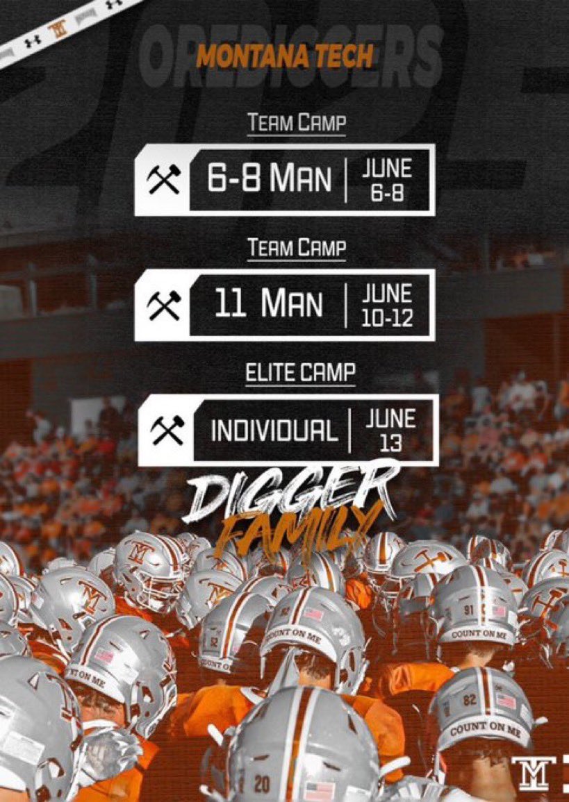 Jackson Kimball (@jkimball_14) on Twitter photo Thank you <a href="/CoachKyleSamson/">Kyle Samson</a> for the personal invite to Montana Tech’s Elite Recruiting Camp! Very excited to be given the opportunity to come out and compete!
<a href="/CoachMiller5055/">Junior Miller</a> <a href="/jamesy510/">James Young-Lewis</a> <a href="/PrairieFB/">Prairie Football</a> Thank you <a href="/CoachKyleSamson/">Kyle Samson</a> for the personal invite to Montana Tech’s Elite Recruiting Camp! Very excited to be given the opportunity to come out and compete!
<a href="/CoachMiller5055/">Junior Miller</a> <a href="/jamesy510/">James Young-Lewis</a> <a href="/PrairieFB/">Prairie Football</a>