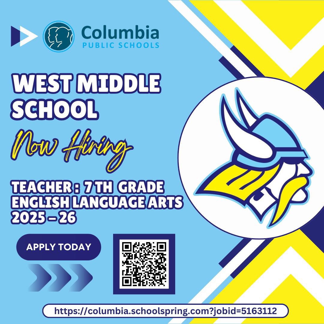PrncipalRoss's tweet photo. Come join an amazinging team and forge a path of success for our Vikings! #cpsbest #westisbest https://t.co/yYkfEYdDeE