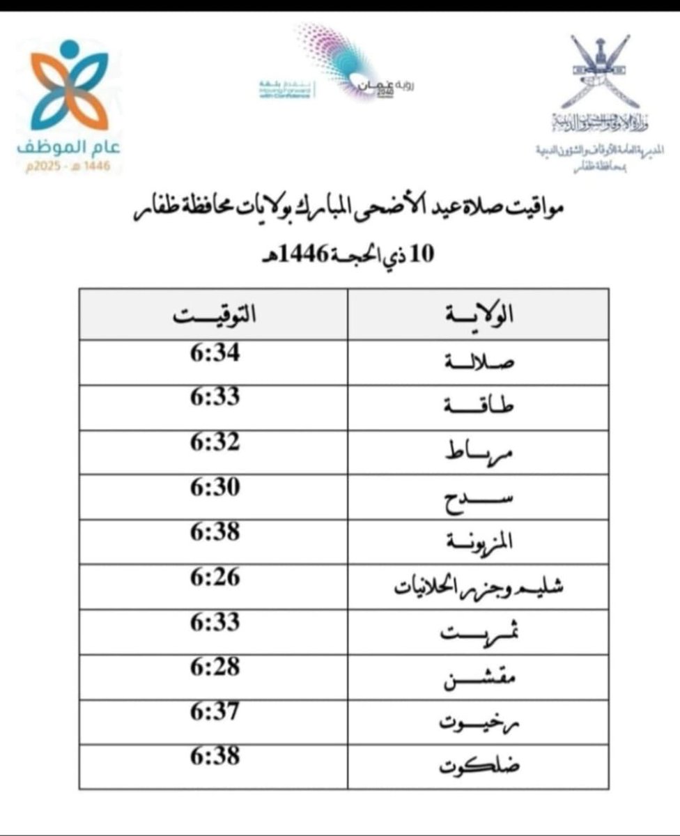 مواعيد صلاة عيد الاضحى المبارك
#يوم_عرفة 
#عيد_الأضحى_المبارك