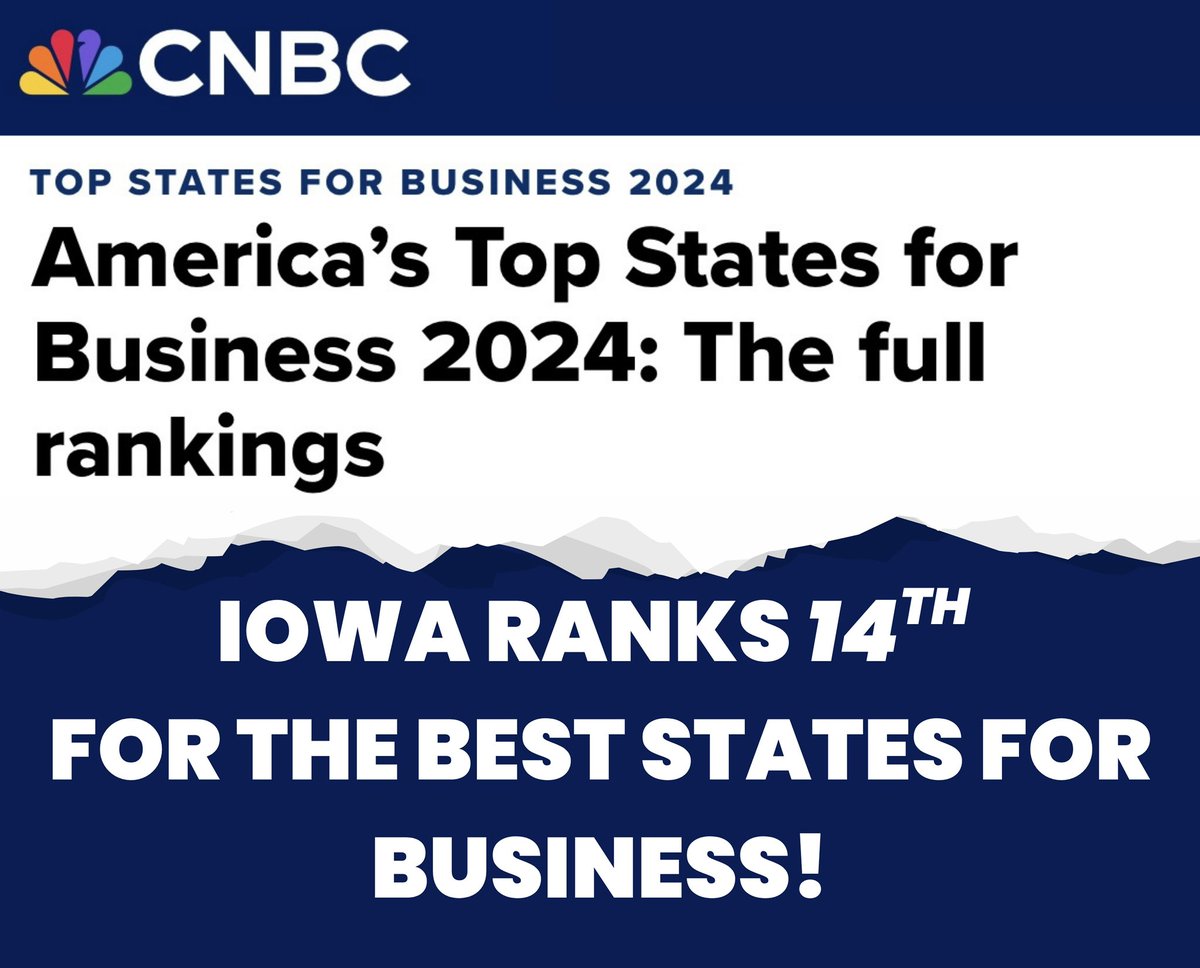 We’ve sent a clear message that Iowa is open for business and open for opportunity!