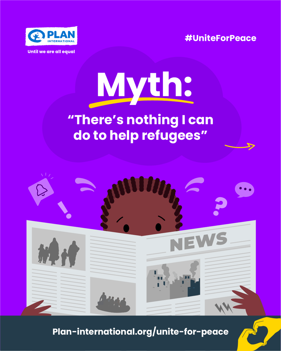PlanUganda's tweet photo. This #WorldRefugeeDay, join us and amplify the message that refugee rights are not forgotten 🙌🏽 #UniteForPeace https://t.co/s0kaO4CJoT