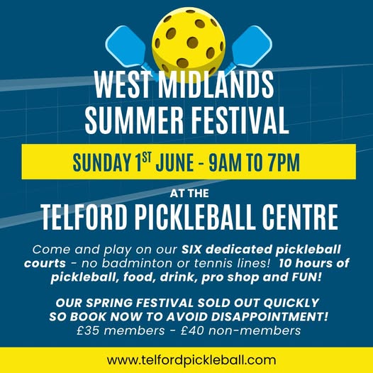 01 Jun 2025 West Midlands Summer Festival at the Telford Pickleball Centre