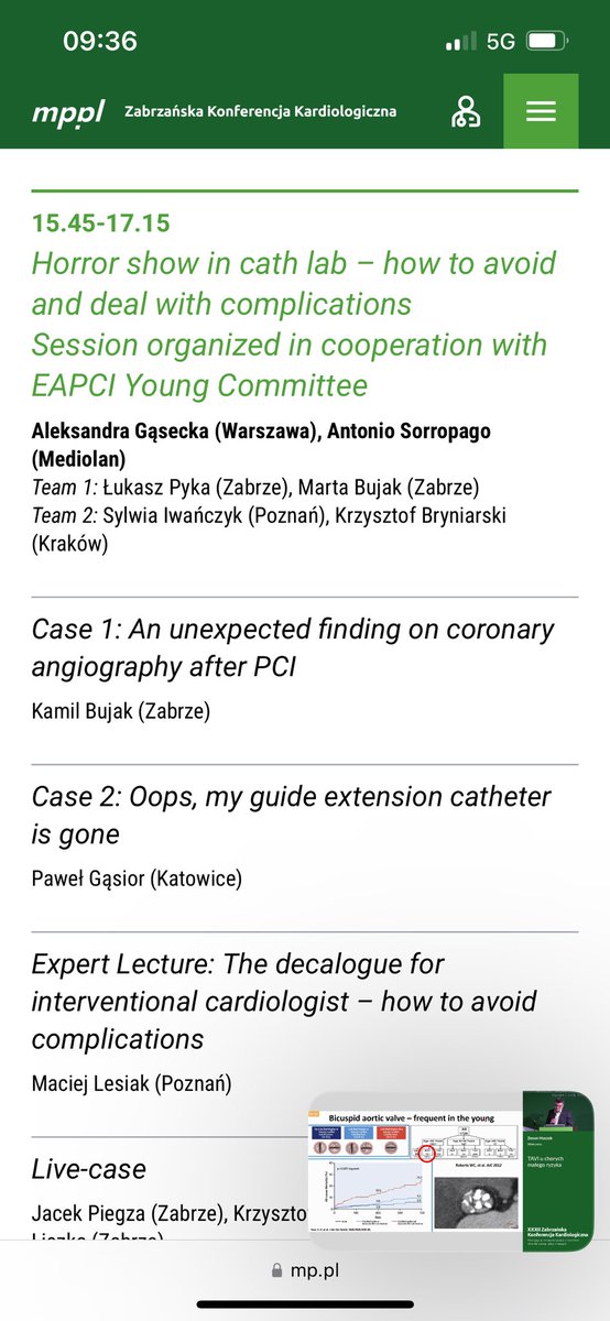 Dr Aleksandra Gąsecka (@aleks_gasecka) on Twitter photo Another amazing EAPCI Young Committee session at XXXII Cardiology Conference in Katowice, Poland with <a href="/a_sorropago/">Antonio Sorropago</a>: Horror show in cathlab !
🏥 Two unusual complications
🎦 Orbital atherectomy live case
🗣️ Expert lecture
Thank you <a href="/PawelGasiorMD/">Pawel Gasior</a> <a href="/KamilBujak12/">Kamil Bujak</a> for the fantastic Another amazing EAPCI Young Committee session at XXXII Cardiology Conference in Katowice, Poland with <a href="/a_sorropago/">Antonio Sorropago</a>: Horror show in cathlab !
🏥 Two unusual complications
🎦 Orbital atherectomy live case
🗣️ Expert lecture
Thank you <a href="/PawelGasiorMD/">Pawel Gasior</a> <a href="/KamilBujak12/">Kamil Bujak</a> for the fantastic