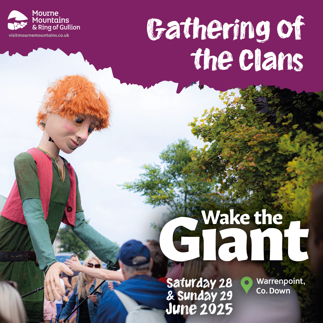 ⏰ Just 2 weeks to go! #WaketheGiant is almost here!

On Saturday 28 and Sunday 29 June, Warrenpoint, Co. Down becomes the Land of Giants for a weekend packed with giant parades, live music, street performances, green crafts, and family fun. 🎶🍴🎭

 👉 visitmournemountains.co.uk/whats-on/giant…