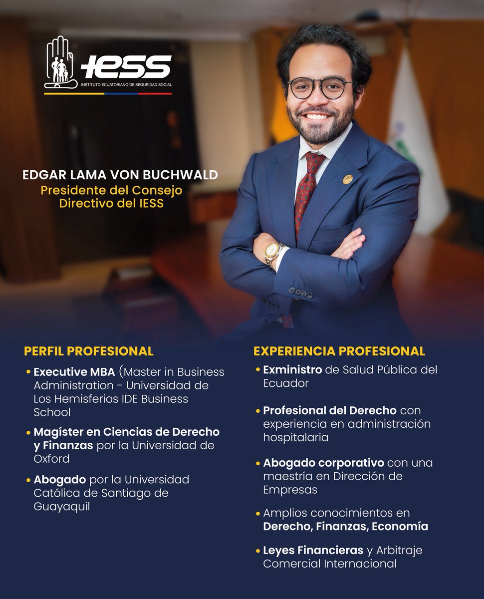 IESSec's tweet photo. #IESSteInforma | @Edgarjoselama, nuevo presidente del Consejo Directivo del @IESSec, es un profesional con amplia experiencia en administración hospitalaria🏥 y con conocimientos en Derecho⚖️, Finanzas, Economía📊

Conoce más sobre su trayectoria ⤵️👏🏻 https://t.co/XQnebQFi67