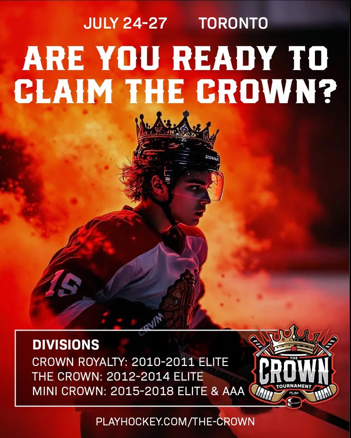 This is your chance to compete against top talent, showcase your skills, and battle for the ultimate title! Are you ready to claim the Crown? 👑 

Register today ➡️ playhockey.com/the-crown