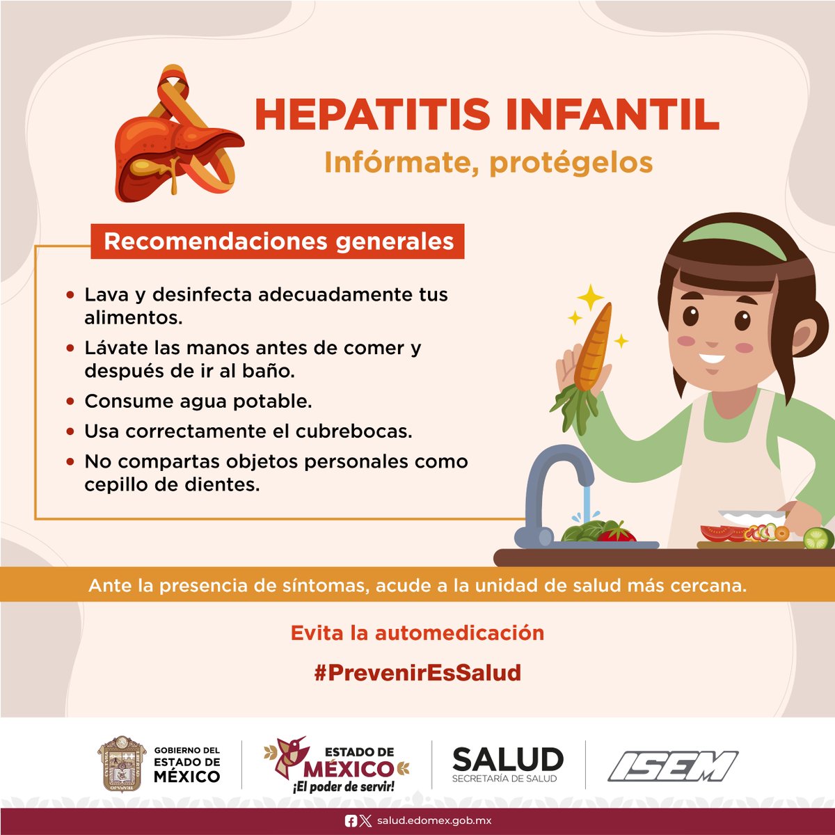 La hepatitis infantil es una inflamación del hígado en niños, que puede  tener diversas causas, incluyendo virus, medicamentos o enfermedades  autoinmunes. Los síntomas pueden variar, pero la ictericia y el dolor  abdominal, image size:1200x1200
