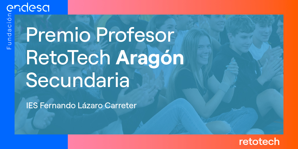 RetoTech (@retotech) on Twitter photo 🇪🇦 #RetoTech España
🎖️El IES Fernando Lázaro Carreter es el ganador del Premio Profesor RetoTech Aragón en la categoría "Secundaria". ¡Enhorabuena!
#EspírituRetoTech <a href="/FundacionEndesa/">Fundación Endesa</a> 🇪🇦 #RetoTech España
🎖️El IES Fernando Lázaro Carreter es el ganador del Premio Profesor RetoTech Aragón en la categoría "Secundaria". ¡Enhorabuena!
#EspírituRetoTech <a href="/FundacionEndesa/">Fundación Endesa</a>