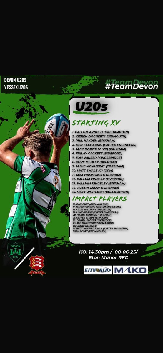 Exeter College Sport (@execollsport) on Twitter photo Great to 👀10 current & alumni students in this weekends Devon Under 20’s squad.
County Championship Semi Final 💙💙
<a href="/ExeterCollege/">Exeter College</a> <a href="/exechiefsacad/">Exeter Chiefs Academy</a> <a href="/execollsport/">Exeter College Sport</a> <a href="/ExeterChiefs/">Exeter Chiefs</a> <a href="/DevonRFU/">Devon RFU</a> <a href="/EngRugColleges/">England Rugby Colleges</a>
#JointheJourney Great to 👀10 current & alumni students in this weekends Devon Under 20’s squad.
County Championship Semi Final 💙💙
<a href="/ExeterCollege/">Exeter College</a> <a href="/exechiefsacad/">Exeter Chiefs Academy</a> <a href="/execollsport/">Exeter College Sport</a> <a href="/ExeterChiefs/">Exeter Chiefs</a> <a href="/DevonRFU/">Devon RFU</a> <a href="/EngRugColleges/">England Rugby Colleges</a>
#JointheJourney