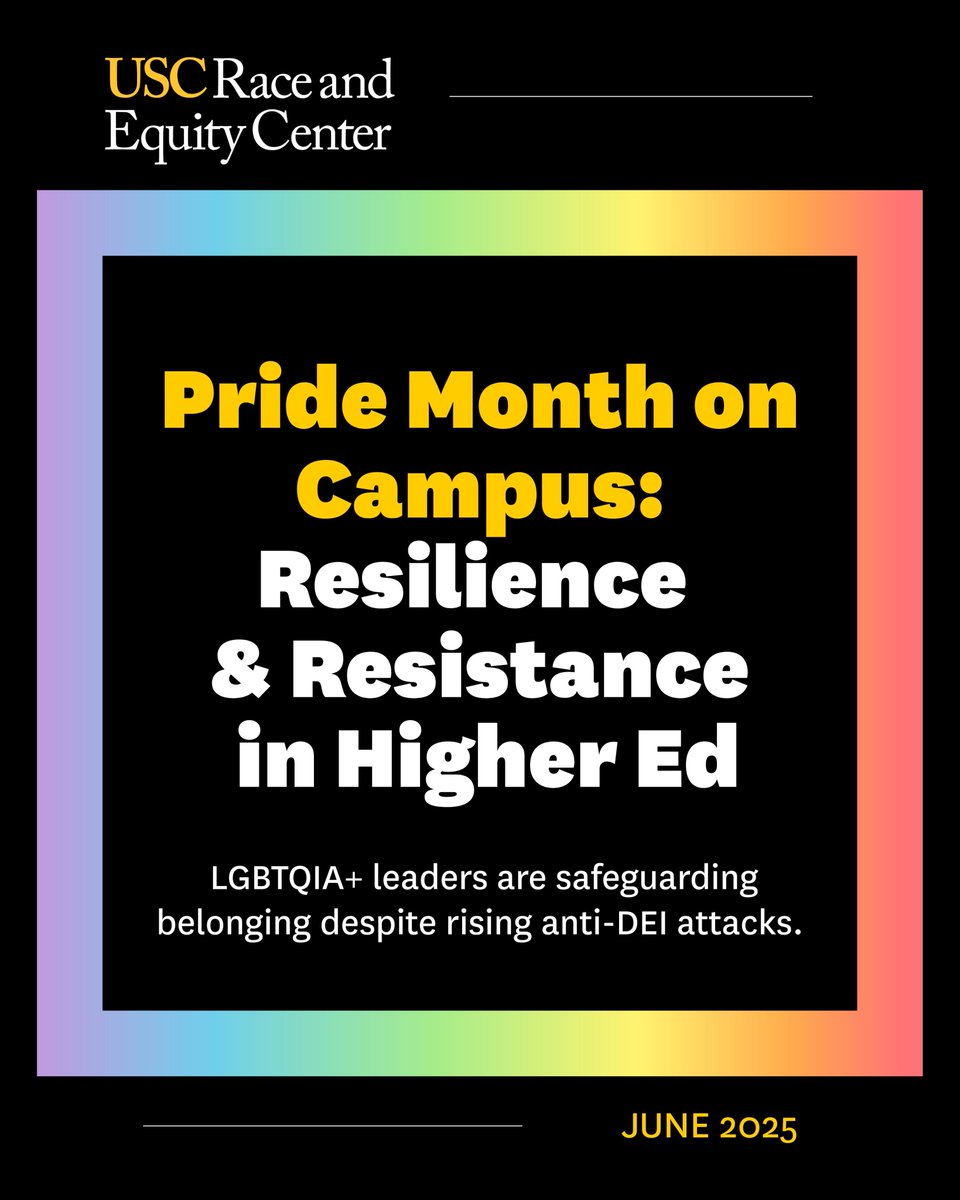 USCRaceEquity's tweet image. 🏳️‍🌈 Pride Month on Campus 🏳️‍🌈

In a shifting climate, LGBTQIA+ leaders like Dr. Darin Stewart and Dr. Natalie Blanton are creating space for care, connection, and community.

Pride is about belonging—and making sure no one feels alone. 🌈

#PrideMonth  #LGBTQIA #Belonging