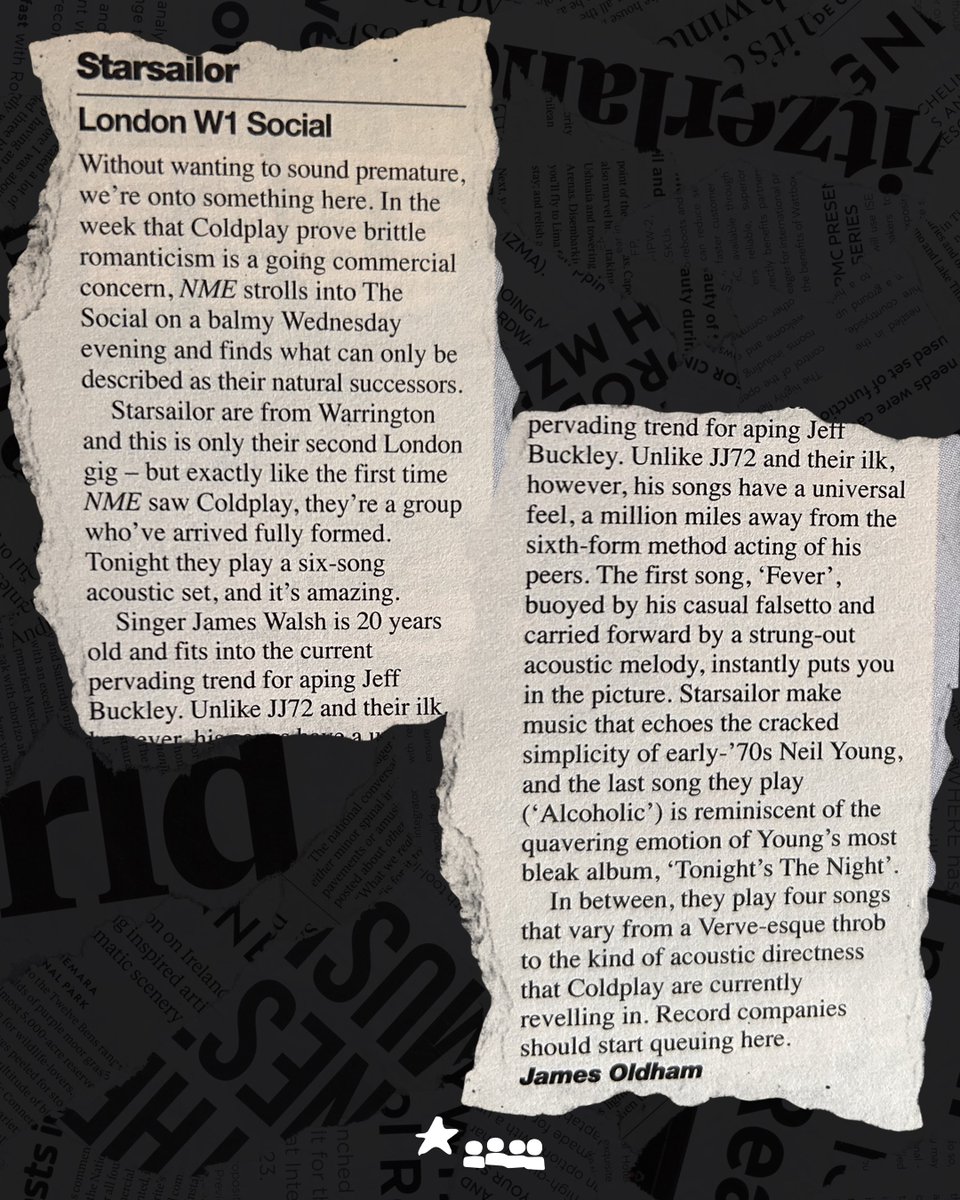 #ThrowbackThursday 

As we get nearer to our return to <a href="/thesocial/">The Social</a>, here’s the <a href="/NME/">NME</a> review that started it all off for us in 2000 📝 

#25YearsOfStarsailor