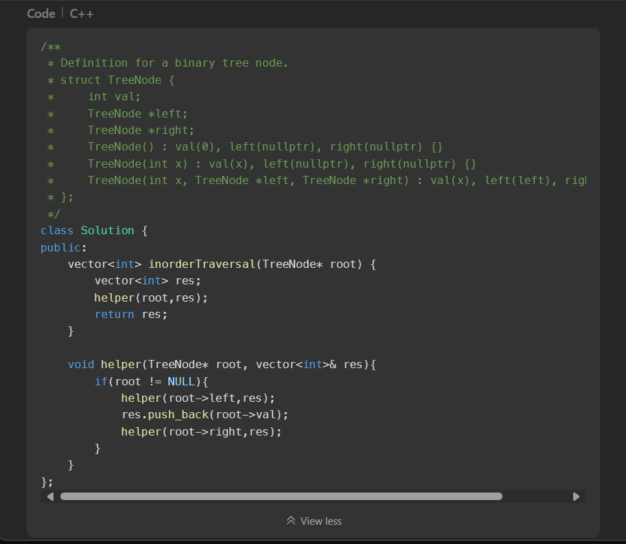 arghyapal07's tweet image. Summing up Day 152:💻
1. Solved Leetcode potd Q(94) Easy lvl.   
2. Studied Trees and different Traversal Techniques.

&amp;gt;PreOrder Traversal
&amp;gt;PostOrder Traversal
&amp;gt;InOrder Traversal
&amp;gt;LevelOrder Traversal

That&apos;s a wrap for the day.    
#leetcode #trees #dsa2025 #dsa