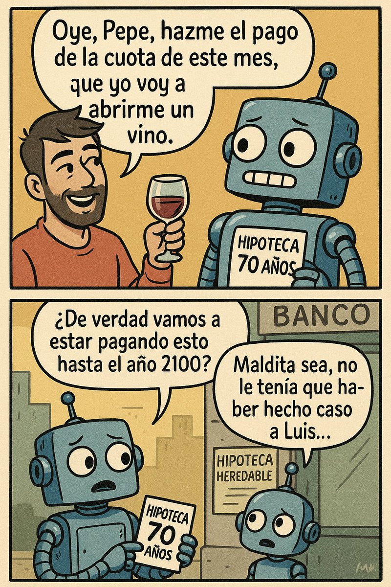 Hipotecas a 70 años..... para comprarte un zulillo en los madriles

“Oye, Pepe, hazme el pago de la cuota de este mes, que yo voy a abrirme un vino.” 😂🍷

Un poquito de humor #vinovianos .... jajaja