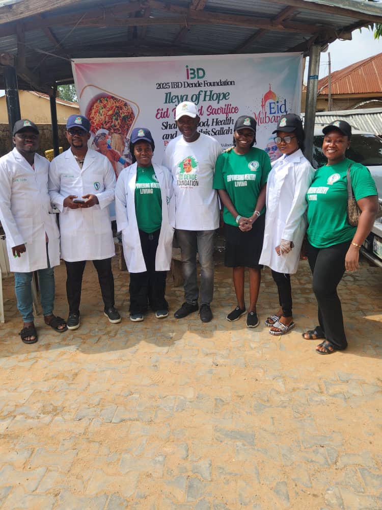 LabzyUsuff's tweet image. The Dende Foundation, led by Chairman Alhaji Dende Egungbohun and Coordinator Chief Mrs. Omolara Egungbohun, is promoting kindness, generosity, and community well-being during Eid-al-Adha through their &quot;Eid Beyond Sacrifice&quot; initiative, focusing on sharing food, health, and love.