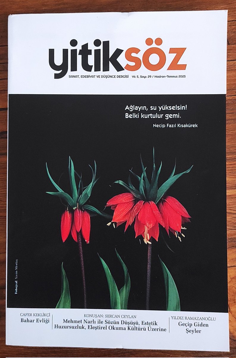 YİTİKSÖZ Dergisi'nin yeni sayısı geldi.
Bu defa arka kapaktan başladım dergiyi okumaya :)