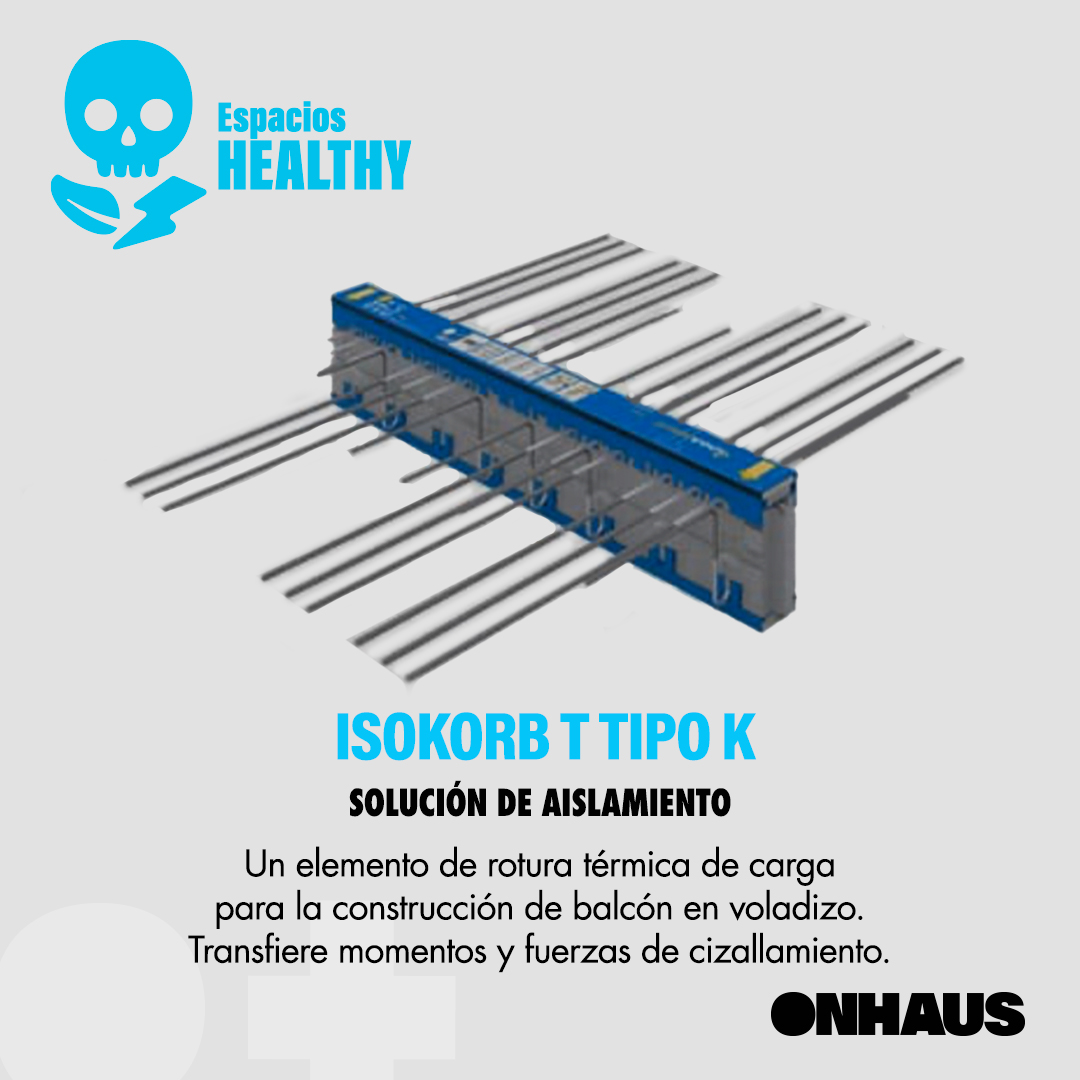 🛒 𝗜𝗦𝗢𝗞𝗢𝗥𝗕® 𝗧 𝗧𝗜𝗣𝗢 𝗞
Rotura térmica de carga para la construcción de balcón en voladizo. 
▶ Interrupción térmica efectiva
▶ Protección contra incendios de 2h.
▶ Módulo de compresión HTE-Compact®.
▶ Estandarizado.

🖥 
onhaus.es/isokorb-tipo-k…