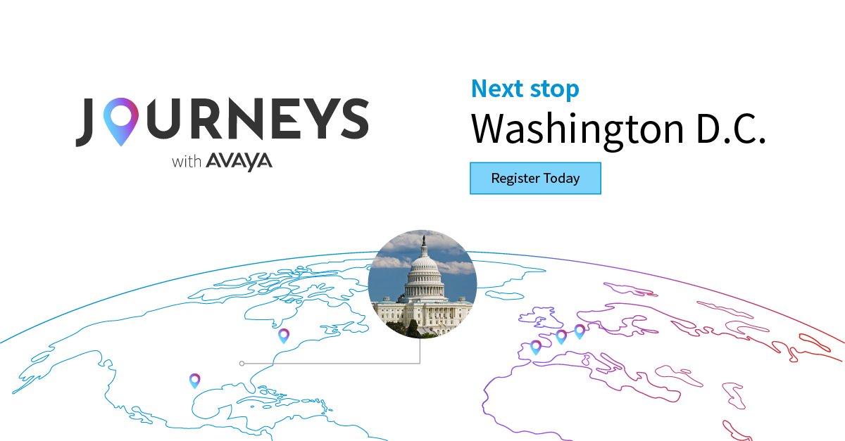 Next week will be a Journey! In addition to Journeys Madrid on Tuesday, you can join us in Washington D.C. on Thursday, June 12.

Register to join us for an event focused on how Avaya &amp; its partners support public sector customers in the digital era: events.avaya.com/journeys-2025-…