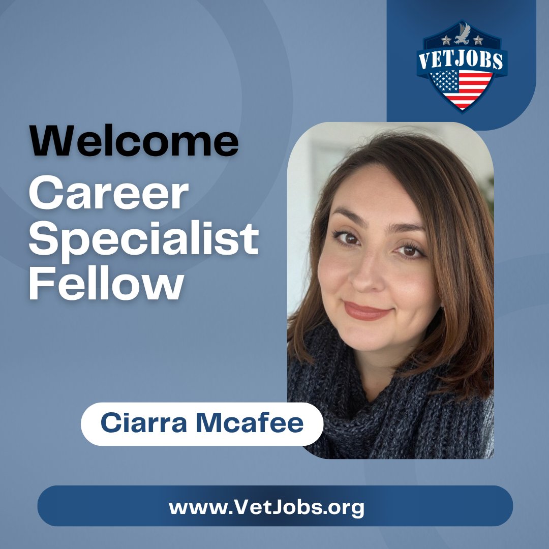 ,
🌟 Welcome, Ciarra! 🌟

We're thrilled to introduce Ciarra Mcafee as one of our newest fellows! 

Excited to have you with us, Ciarra! 🎉

vetjobs.org