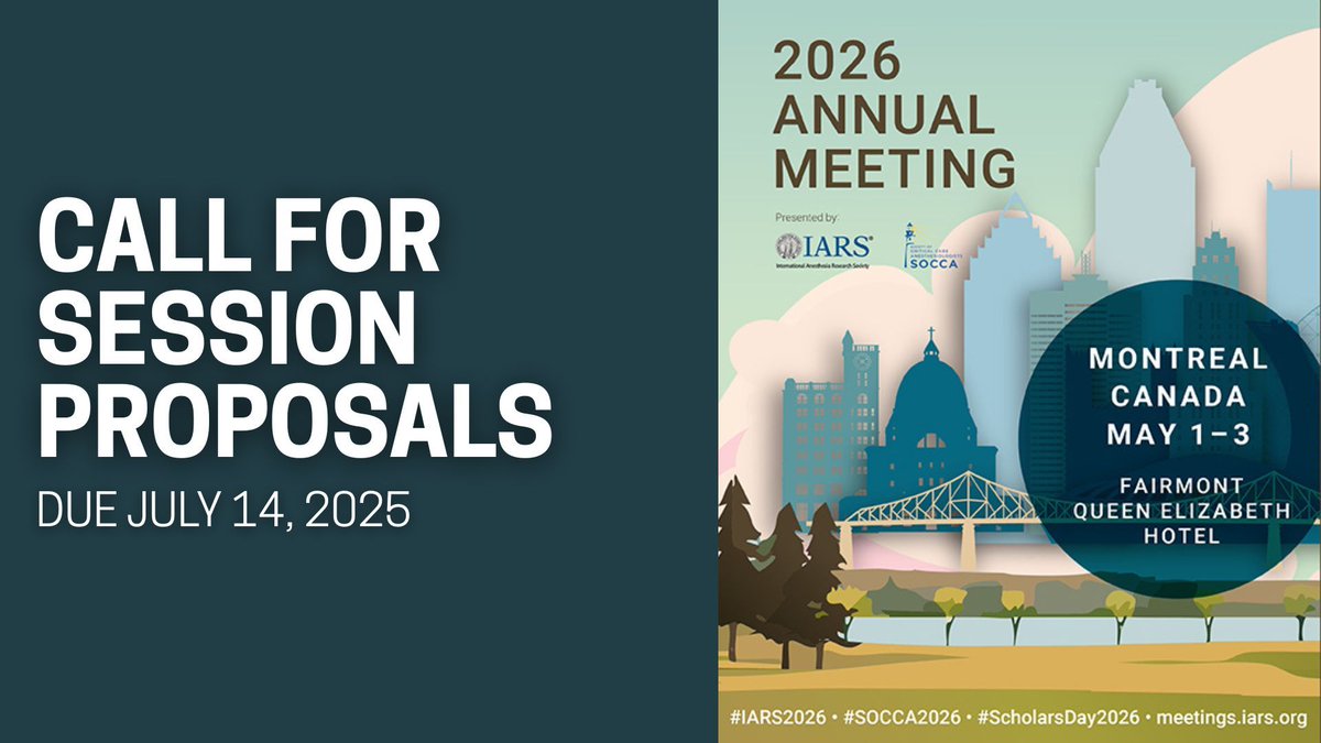 Call for Proposals is open for SOCCA-IARS 2026. Submit your panel, case, or PBLD by July 14. 

Learn more information here:
buff.ly/fmB0Vn6
#SOCCA2026 #IARS2026