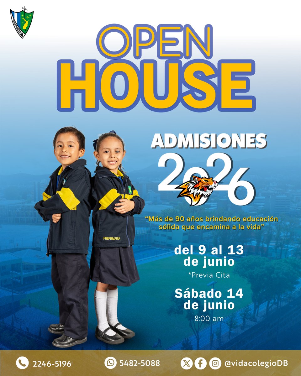 Esta es la oportunidad para que conozcas "EL COLEGIO SALESIANO DON BOSCO DE GUATEMALA".
La familia salesiana te espera con los brazos abiertos, para que formes parte de nuestra casa en el 2026.

Puedes contactarnos en las diferente vías de comunicación.¡Sera un gusto atenderte!