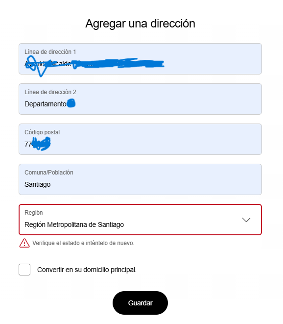 LucLands's tweet photo. @AskPayPal Hola, estoy tratando de agregar mi nueva dirección en paypal pero me sale "Error" y necesito actualizarla para registrar mi cuenta bancaria en paypal https://t.co/OooVzzQdyN