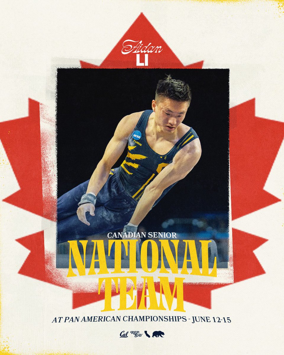 Cal Men's Gymnastics (@calmgym) on Twitter photo ๐
๐ข๐ซ๐ฌ๐ญ ๐๐๐ง๐ข๐จ๐ซ ๐๐๐ญ๐ข๐จ๐ง๐๐ฅ ๐๐๐๐ฆ ๐๐ฌ๐ฌ๐ข๐ ๐ง๐ฆ๐๐ง๐ญ ๐ซก
Two-time Canadian champion Aidan Li has been tabbed as Team Canadaโs pommel horse specialist for next weekโs Senior Pan American Championships!!
#GoBears๐ป | #ProBears ๐
๐ข๐ซ๐ฌ๐ญ ๐๐๐ง๐ข๐จ๐ซ ๐๐๐ญ๐ข๐จ๐ง๐๐ฅ ๐๐๐๐ฆ ๐๐ฌ๐ฌ๐ข๐ ๐ง๐ฆ๐๐ง๐ญ ๐ซก
Two-time Canadian champion Aidan Li has been tabbed as Team Canadaโs pommel horse specialist for next weekโs Senior Pan American Championships!!
#GoBears๐ป | #ProBears