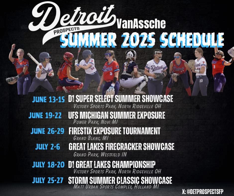Detroit Prospects VanAssche (@detprospectsfp) on Twitter photo These girls are coming off phenomenal high school seasons and eager and excited to get back together as a team! Come check us out! <a href="/CharliAlcorn/">Charli Alcorn</a> <a href="/drewvan2028/">Drew VanAssche</a> <a href="/kendradamm09/">Kendra Damm 2027</a> <a href="/Mwierszewski00/">marlee wierszewski</a> <a href="/ruby_hanna09/">Ruby Hanna 2027</a> <a href="/EvelynCondon28/">Evelyn Condon</a> <a href="/EllaThompson_27/">Ella Thompson</a> <a href="/Avashefferly316/">Ava shefferly</a> These girls are coming off phenomenal high school seasons and eager and excited to get back together as a team! Come check us out! <a href="/CharliAlcorn/">Charli Alcorn</a> <a href="/drewvan2028/">Drew VanAssche</a> <a href="/kendradamm09/">Kendra Damm 2027</a> <a href="/Mwierszewski00/">marlee wierszewski</a> <a href="/ruby_hanna09/">Ruby Hanna 2027</a> <a href="/EvelynCondon28/">Evelyn Condon</a> <a href="/EllaThompson_27/">Ella Thompson</a> <a href="/Avashefferly316/">Ava shefferly</a>