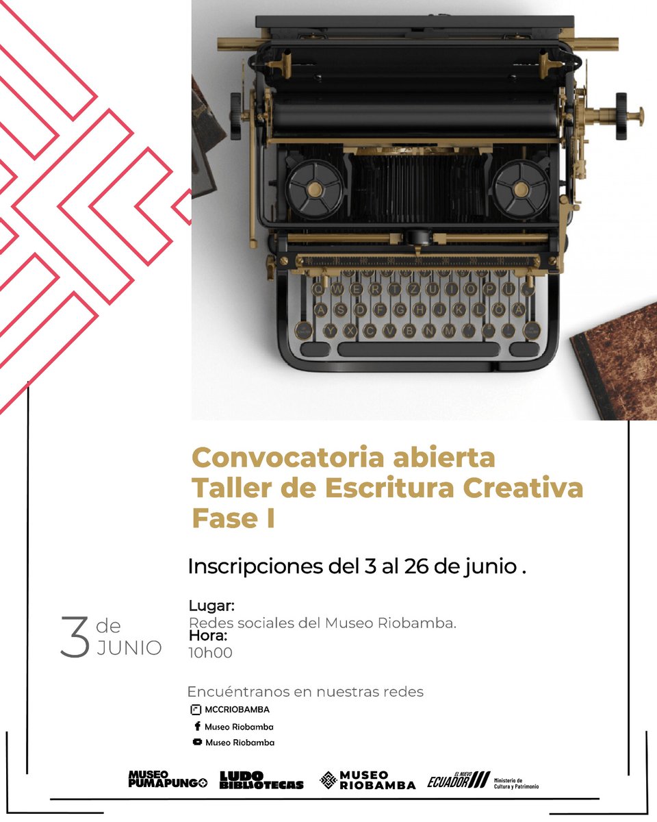 ¡Ya puedes inscribirte en nuestro Taller de Escritura Creativa a través del enlace! 📚 forms.gle/cKE7N7wV6TytXd…