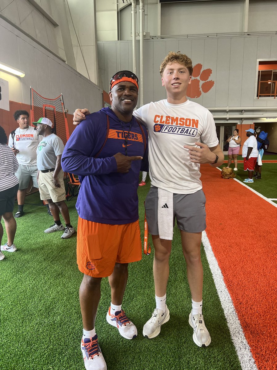 Maximus McKiernan (@maximus_qb) on Twitter photo Great camp experience at <a href="/ClemsonFB/">Clemson Football</a> thank you <a href="/CoachGRiley/">Garrett Riley</a> for the invite to compete!💪 <a href="/Paul_Tyson17/">Paul Tyson</a> <a href="/andrew_zow/">Coach Zow</a> <a href="/TajhB10/">Tajh Boyd</a> <a href="/EliteScoutingFL/">ELite Scouting FL</a> <a href="/Coach_Grass/">John Grass</a>
@ClemsonOnAthlon <a href="/ClemsonInsider/">TheClemsonInsider</a> <a href="/ClemsonTigers/">Clemson Athletics</a> <a href="/txqb/">Brian Thiebaud</a> <a href="/CadeKlubnikQB/">Cade Klubnik</a> <a href="/paul_gunnoe/">Paul Gunnoe</a> Great camp experience at <a href="/ClemsonFB/">Clemson Football</a> thank you <a href="/CoachGRiley/">Garrett Riley</a> for the invite to compete!💪 <a href="/Paul_Tyson17/">Paul Tyson</a> <a href="/andrew_zow/">Coach Zow</a> <a href="/TajhB10/">Tajh Boyd</a> <a href="/EliteScoutingFL/">ELite Scouting FL</a> <a href="/Coach_Grass/">John Grass</a>
@ClemsonOnAthlon <a href="/ClemsonInsider/">TheClemsonInsider</a> <a href="/ClemsonTigers/">Clemson Athletics</a> <a href="/txqb/">Brian Thiebaud</a> <a href="/CadeKlubnikQB/">Cade Klubnik</a> <a href="/paul_gunnoe/">Paul Gunnoe</a>
