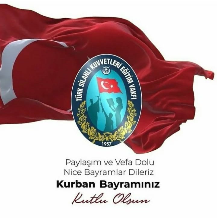 Türk Silahlı Kuvvetleri Eğitim Vakfı olarak başta şehit ailelerimiz ve gazilerimiz olmak üzere tüm milletimizin Kurban Bayramını kutluyor; sağlık, mutluluk ve huzur dolu günler diliyoruz.🇹🇷🌺