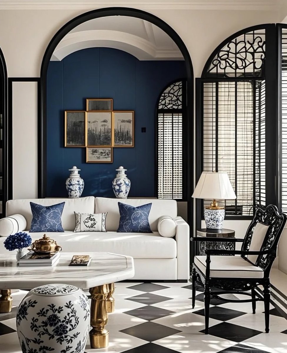 stylish mix of white, black, and navy