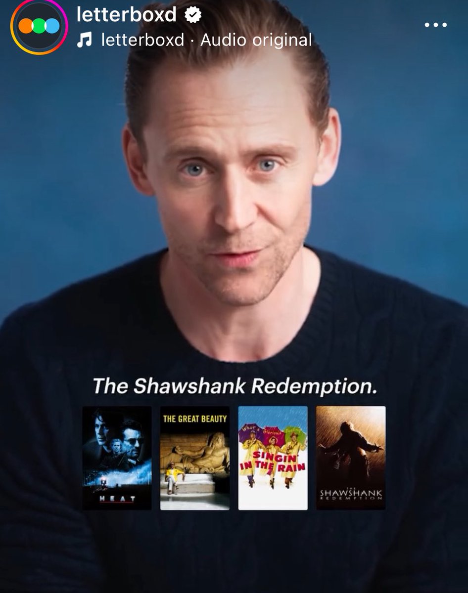 EduSalaOne's tweet image. Las cuatro favoritas de Tom Hiddelston:
-HEAT (M. Mann)
-LA GRAN BELLEZA (P. Sorrentino)
-CANTANDO BAJO LA LLUVIA (S.Donen)
-CADENA PERPETUA (F. Darabont)
Gran actor, aún mejor gusto.