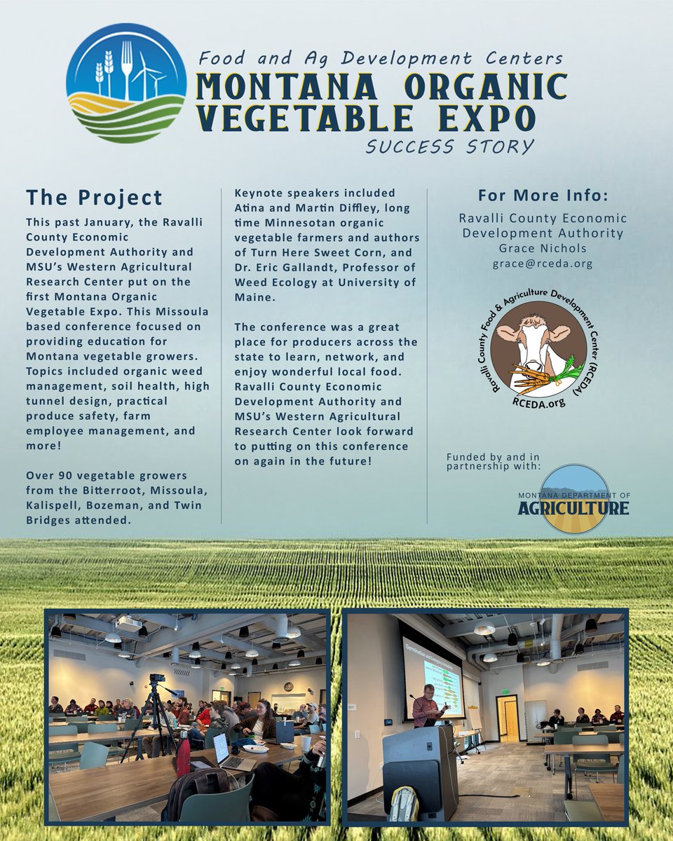 FADC Success Story - Montana Organic Vegetable Expo
 
For more info, please visit: agr.mt.gov/Food-and-Ag-De…
 
#MTAg #MontanaAg #MTAgriculture #FADCNetwork
