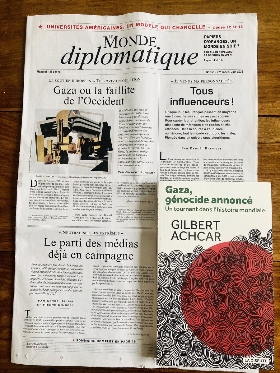 Éditions La Dispute (@disputeeditions) on Twitter photo 🇵🇸 Gaza ou la faillite de l’Occident
Retrouvez les bonnes feuilles du dernier livre de Gilbert Achcar, très bien entouré à la une du numéro de juin du <a href="/mdiplo/">Le Monde diplomatique 🖋</a> (abonnez vous!) 🇵🇸 Gaza ou la faillite de l’Occident
Retrouvez les bonnes feuilles du dernier livre de Gilbert Achcar, très bien entouré à la une du numéro de juin du <a href="/mdiplo/">Le Monde diplomatique 🖋</a> (abonnez vous!)
