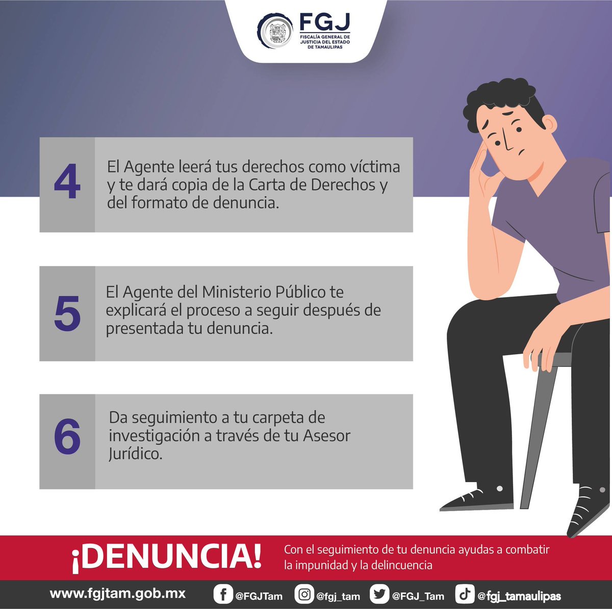 #FGJT_Informa
Si fuiste víctima de un delito Denuncia, #NoTeCalles
#CulturaDeLaDenuncia
#ConfíaEnLaFGJT