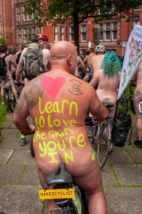 Just over a week to go until #Manchester #WNBR hits the streets to protest 
🚴Cyclist vulnerability 
🚗💭 Fossil fuel dependency 
🧍💃👫 Body positivity 

Join us as bare as you dare!
The most fun cycle ride of the year!
<a href="/McrGreenParty/">Manchester Green Party 🐝</a>
<a href="/XR_MCR/">Extinction Rebellion Manchester</a> 
<a href="/mcrconfidential/">Manchester Confidential</a> 
<a href="/MCRWhatsOn/">What's On MCR</a>