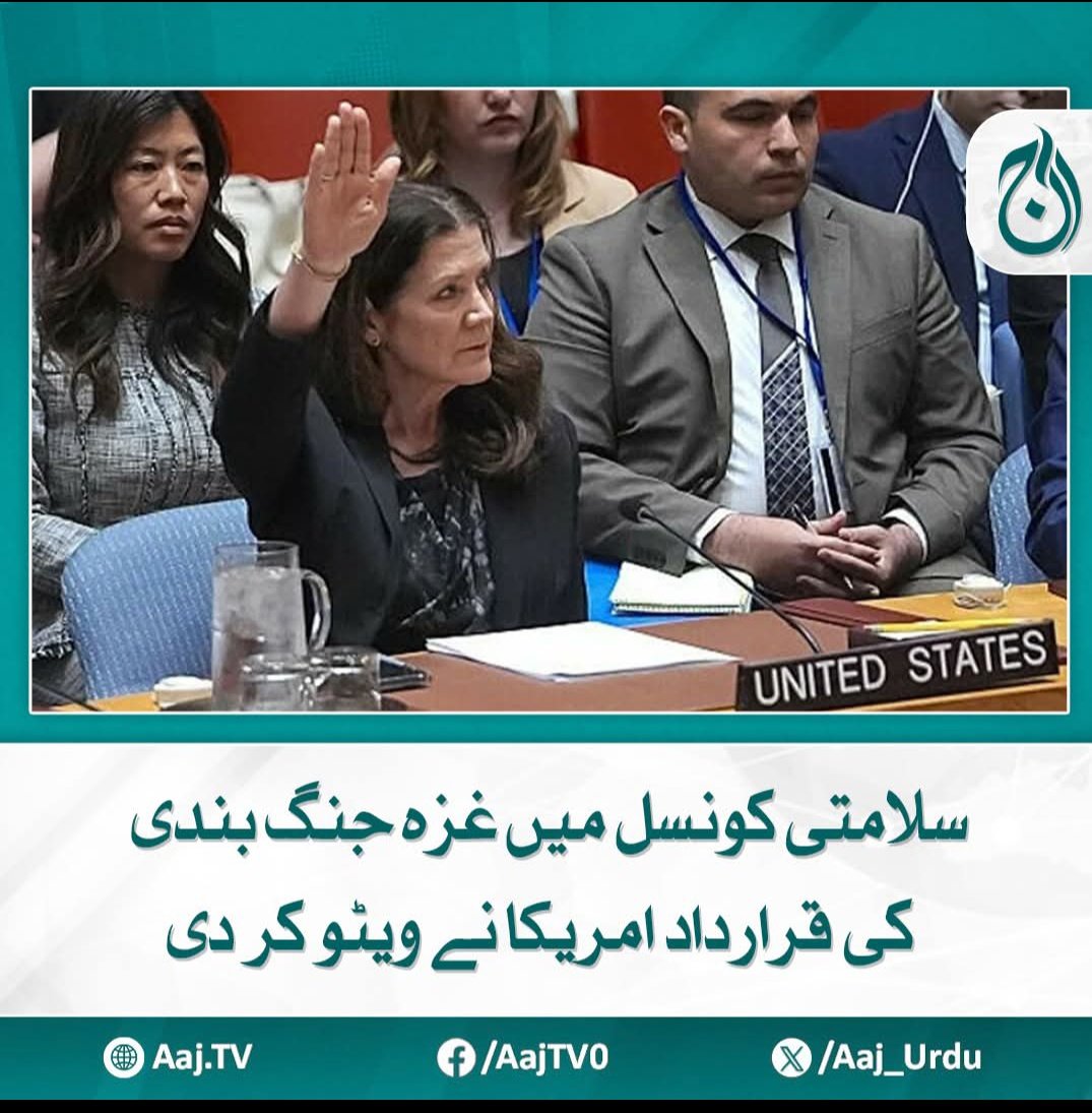 saeeda_yasmin's tweet image. قرارداد مصر، الجزائر، پاکستان اور دیگر ممالک کی جانب سے پیش کی گئی تھی 
مزید پڑھیئے: aaj.tv/news/30464154
 #USVeto #UNSecurityCouncil #PakistanSupport
#Ghazaunderattack 
#Palestineفلسطين 
#ghazaisnotforsale #IsraeliNewNazism #GazaGenocide #GazaHolocaust #IsraelTerrorism