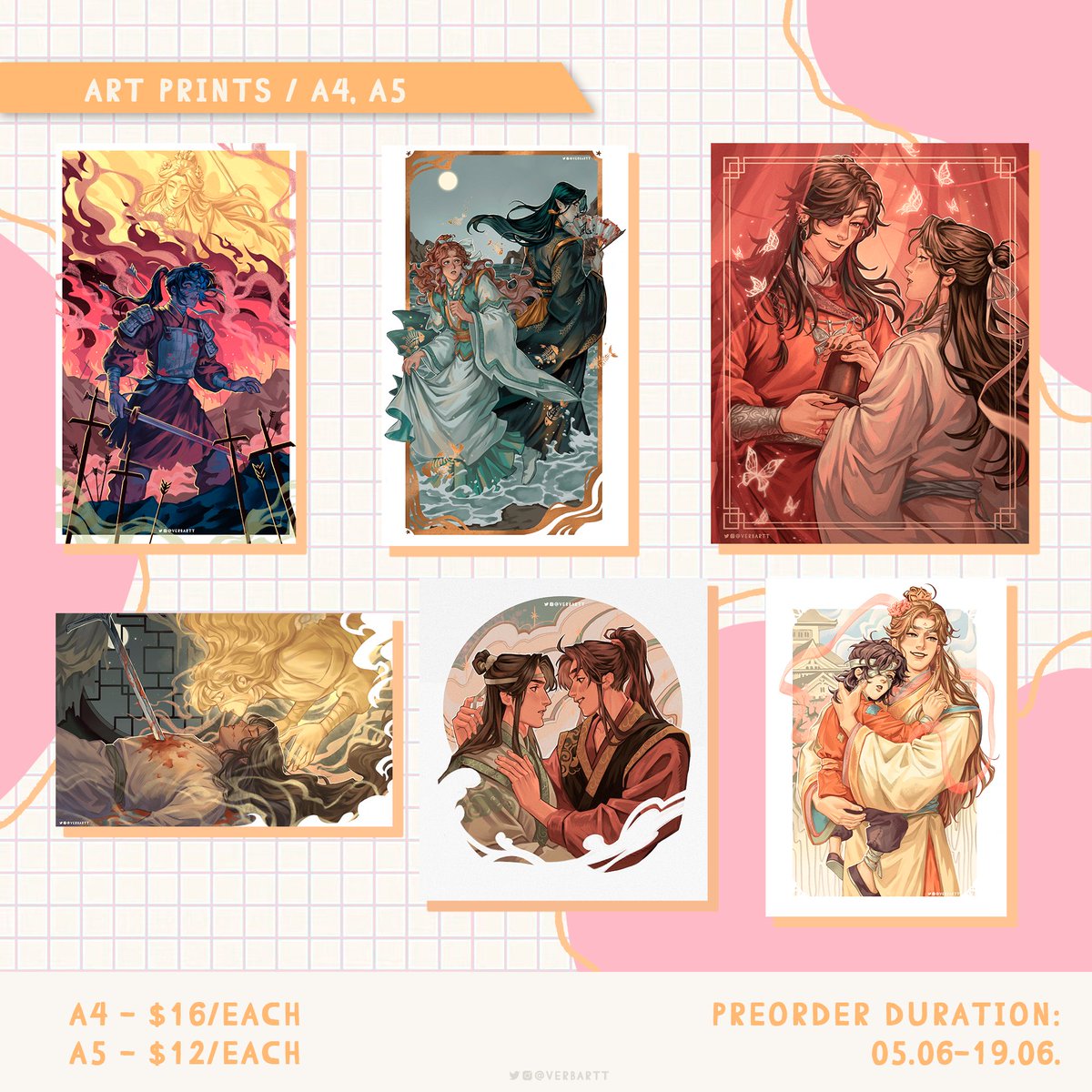 Verbartt1's tweet image. 🌻JUNE PREORDER🌻
Hey!! I again open preorders for my merch🤗
📌PO Period 05.06-19.06
📌Pick-Up/ International Delivery Available
📌To order, write to my email: verbartt19@gmail.com
I'm really appreciate your support🙏🌸💕
.
.
.
#tgcf #jjk #alnst #bananafish